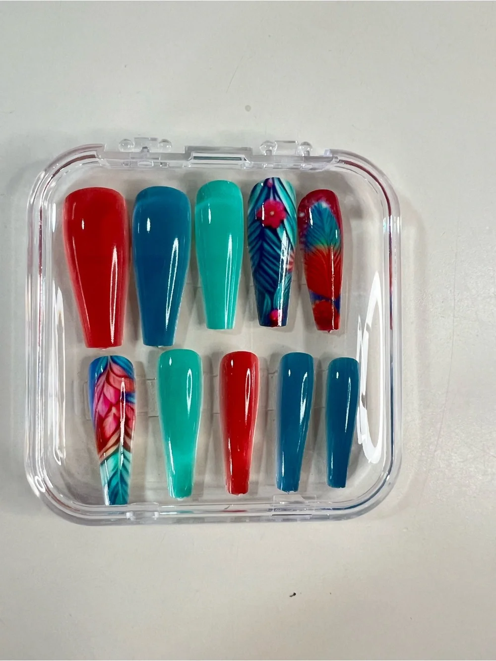 Press On Nail Sets - Bundle of 5 Multi Color Mix with nail kit